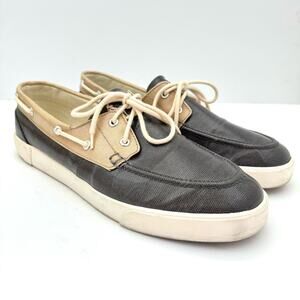 Polo Ralph Lauren Blue Lander Coated Canvas Boat Shoes Men's 13